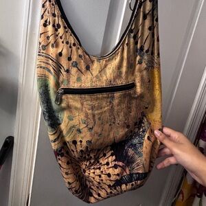 Multicolored Boho crossbody fabric hobo bag